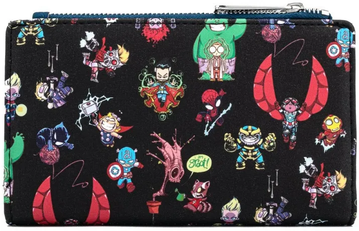 Portefeuille à rabat Groupe des Avengers Chibi Loungefly