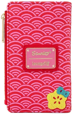 Portefeuille à rabat Hello Kitty 60ème Anniversaire Vague Rose Loungefly