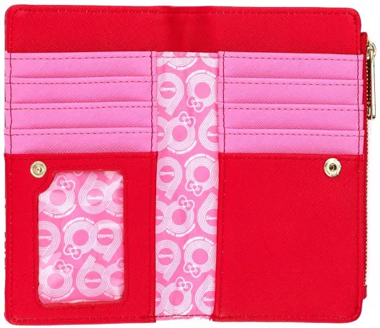 Portefeuille à rabat Hello Kitty 60ème Anniversaire Vague Rose Loungefly