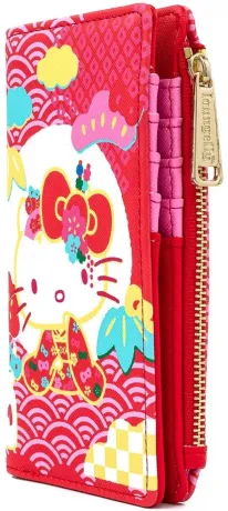 Portefeuille à rabat Hello Kitty 60ème Anniversaire Vague Rose Loungefly