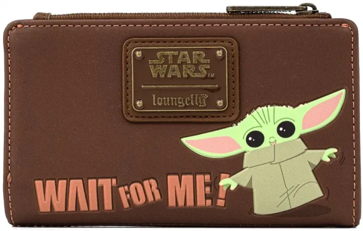 Portefeuille à rabat Le Mandalorien Grogu &quot;Attendez-moi&quot; Loungefly