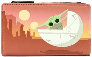 Portefeuille à rabat Le Mandalorien Grogu &quot;Attendez-moi&quot; Loungefly