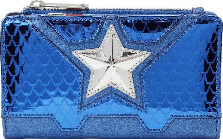 Portefeuille à rabat Métallique Captain America Cosplay Loungefly