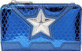 Portefeuille à rabat Métallique Captain America Cosplay Loungefly