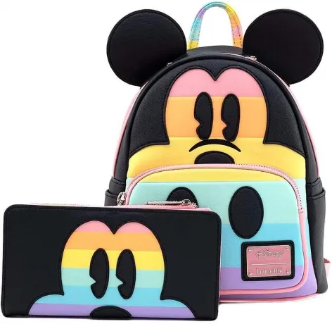 Portefeuille à rabat Mickey Arc-en-ciel Pastel Loungefly