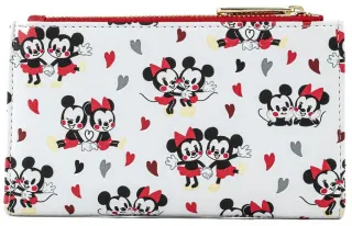 Portefeuille à rabat Mickey et Minnie Mouse Cœurs Loungefly