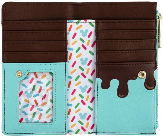 Portefeuille à rabat Mickey et Minnie Mouse Friandises Impression Intégrale Loungefly