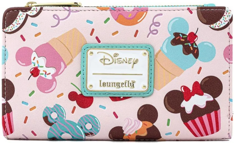 Portefeuille à rabat Mickey et Minnie Mouse Friandises Impression Intégrale Loungefly