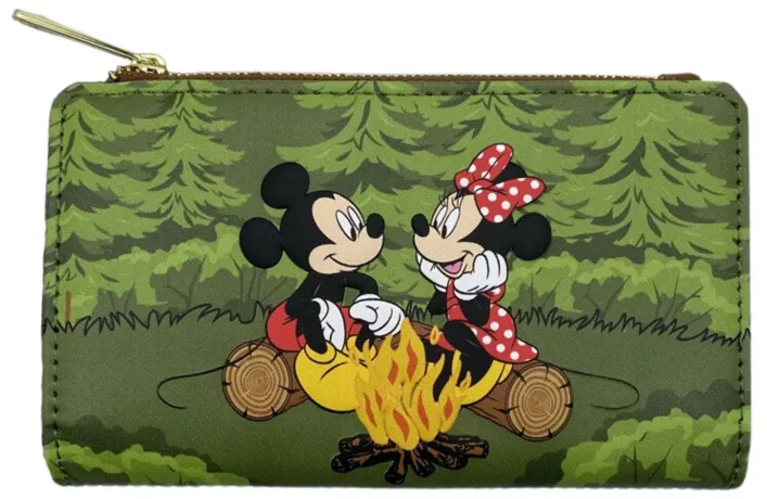 Portefeuille à rabat Mickey Mouse, Minnie, et leurs Amis Scène Camping Glow Loungefly