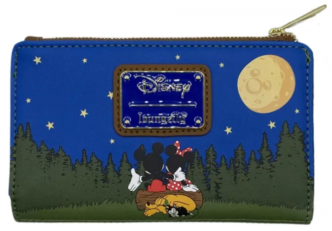 Portefeuille à rabat Mickey Mouse, Minnie, et leurs Amis Scène Camping Glow Loungefly