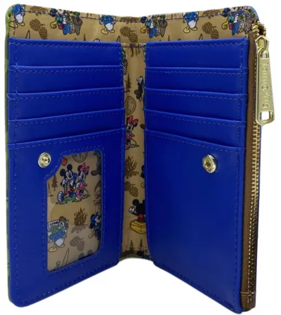 Portefeuille à rabat Mickey Mouse, Minnie, et leurs Amis Scène Camping Glow Loungefly