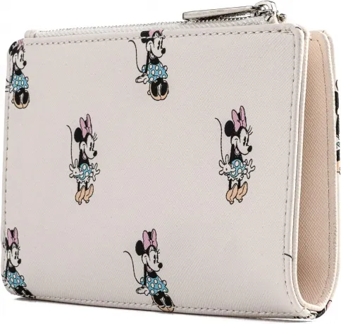 Portefeuille à rabat Minnie Mouse Crème Impression Intégrale Loungefly
