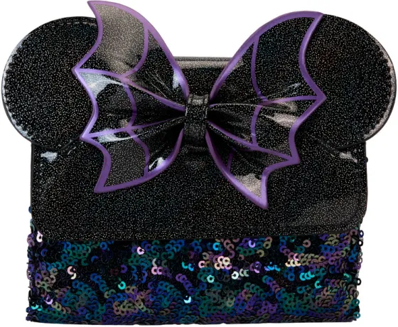 Portefeuille à rabat Minnie Mouse Toile d&#039;araignée Sequin Loungefly
