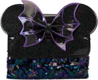 Portefeuille à rabat Minnie Mouse Toile d&#039;araignée Sequin Loungefly