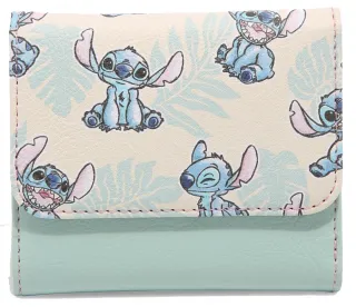 Portefeuille à trois volets Stitch Feuilles tropicales Loungefly