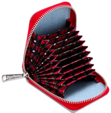 Portefeuille Accordéon Mickey Mouse Cerises Denim Loungefly