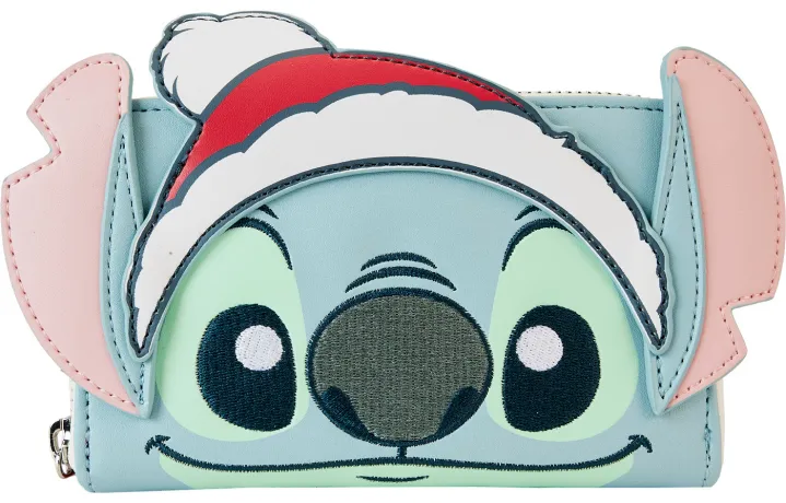 Portefeuille zippé Pailleté Stitch Noël Loungefly