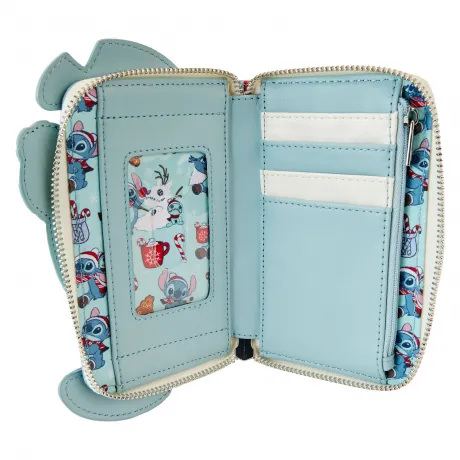 Portefeuille zippé Pailleté Stitch Noël Loungefly