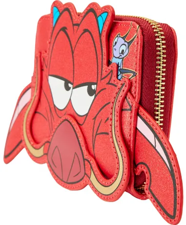 Portefeuille zippé 25ème Anniversaire Mushu Cosplay Pailleté Loungefly