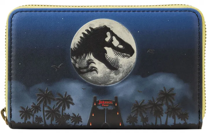 Portefeuille zippé 30 ans Jurassic Park Dino Lune Glow Loungefly