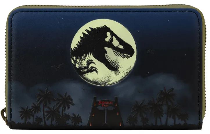 Portefeuille zippé 30 ans Jurassic Park Dino Lune Glow Loungefly