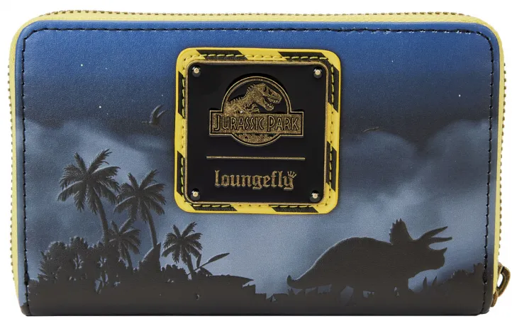 Portefeuille zippé 30 ans Jurassic Park Dino Lune Glow Loungefly