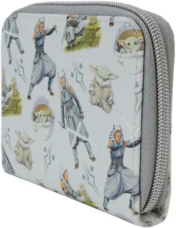Portefeuille zippé Ahsoka Tano et Grogu Impression Intégrale Loungefly