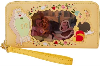Portefeuille zippé avec Bracelet Belle et la Bête Lenticulaire Loungefly