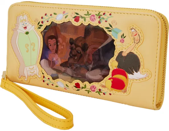 Portefeuille zippé avec Bracelet Belle et la Bête Lenticulaire Loungefly