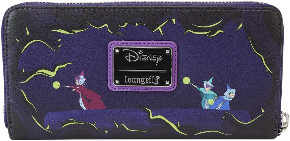 Portefeuille zippé avec Bracelet Maléfique Fenêtre Glow Loungefly