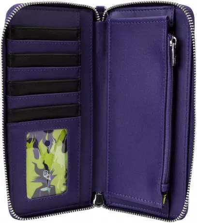 Portefeuille zippé avec Bracelet Maléfique Fenêtre Glow Loungefly