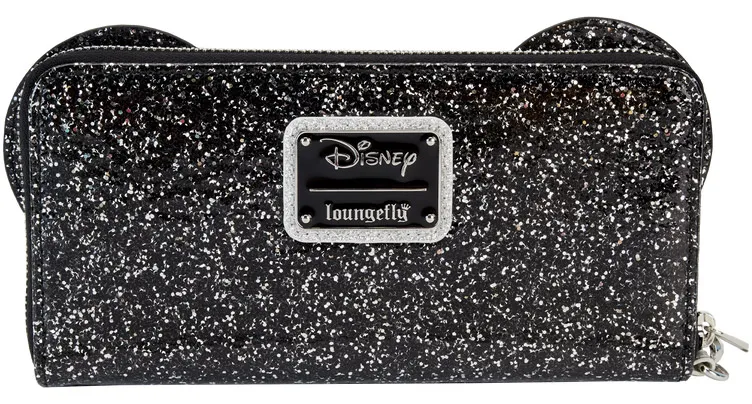 Portefeuille zippé avec Bracelet Minnie Mouse Bonne Année Paillettes Noires Loungefly