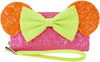 Portefeuille zippé avec Bracelet Minnie Mouse Neon Sequin Loungefly