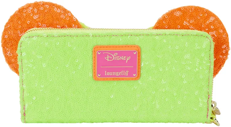 Portefeuille zippé avec Bracelet Minnie Mouse Neon Sequin Loungefly
