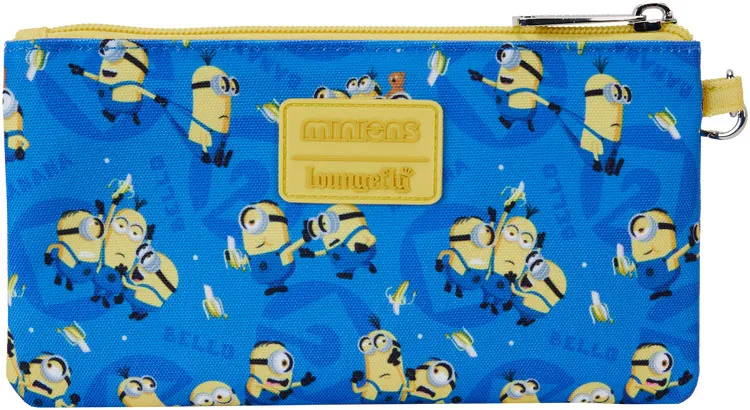 Portefeuille zippé avec Bracelet Moi, Moche et Méchant Impression Intégrale Loungefly