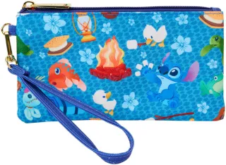 Portefeuille zippé avec Bracelet Stitch Camping Impression Intégrale Loungefly