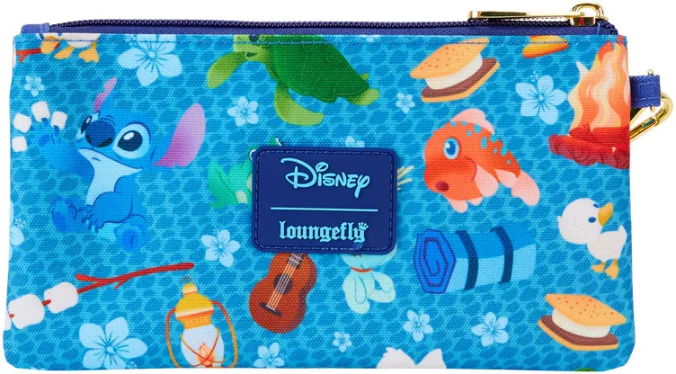 Portefeuille zippé avec Bracelet Stitch Camping Impression Intégrale Loungefly