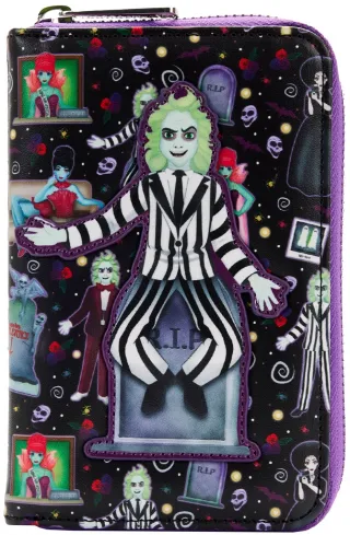 Portefeuille zippé Beetlejuice Icons Impression Intégrale Loungefly