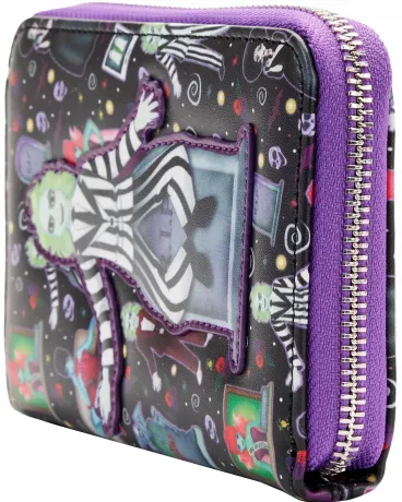 Portefeuille zippé Beetlejuice Icons Impression Intégrale Loungefly