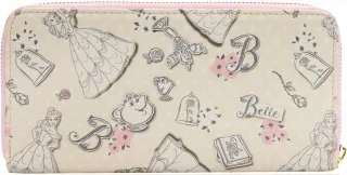Portefeuille zippé Belle Impression Intégrale Crème Loungefly