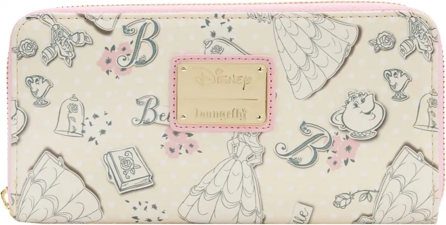 Portefeuille zippé Belle Impression Intégrale Crème Loungefly