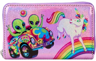 Portefeuille zippé Bloc de Couleurs à Paillettes Holographiques Loungefly