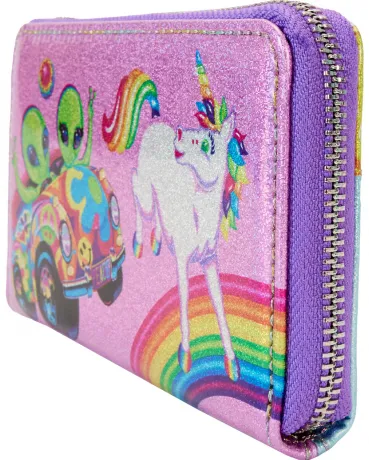 Portefeuille zippé Bloc de Couleurs à Paillettes Holographiques Loungefly