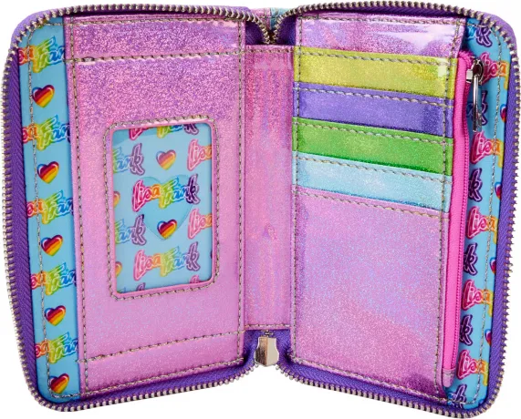 Portefeuille zippé Bloc de Couleurs à Paillettes Holographiques Loungefly