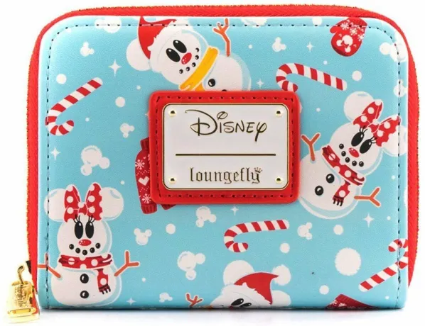 Portefeuille zippé Bonhomme de Neige Mickey et Minnie Loungefly
