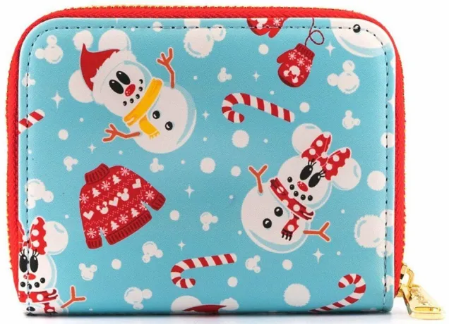 Portefeuille zippé Bonhomme de Neige Mickey et Minnie Loungefly