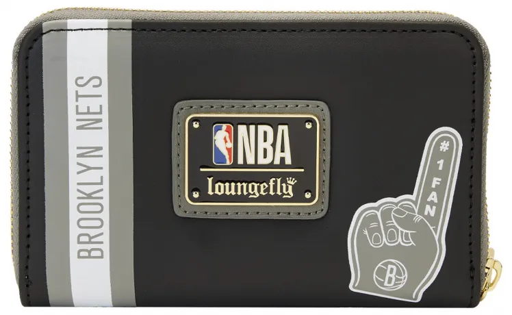 Portefeuille zippé Brooklyn Nets Patch Icons Loungefly