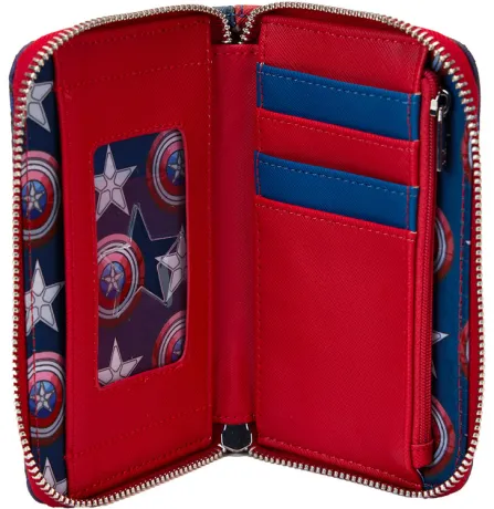 Portefeuille zippé Captain America Cosplay Loungefly