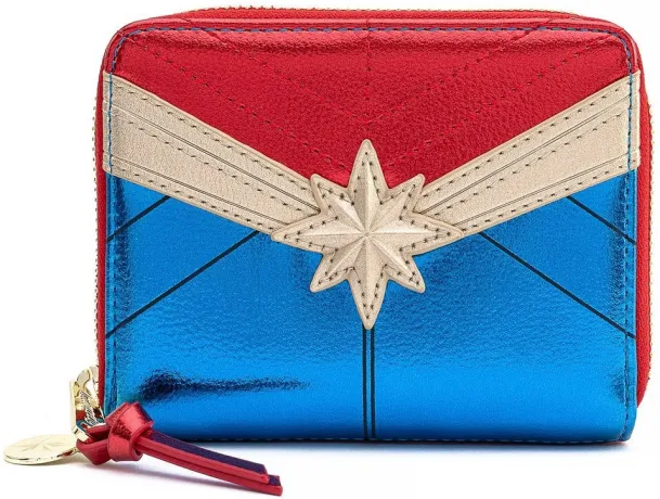 Portefeuille zippé Métallique Captain Marvel Loungefly
