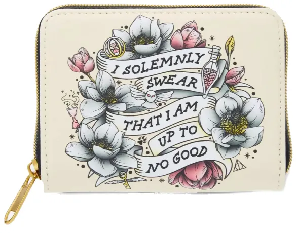 Portefeuille zippé Carte du Maraudeur fleurie Loungefly